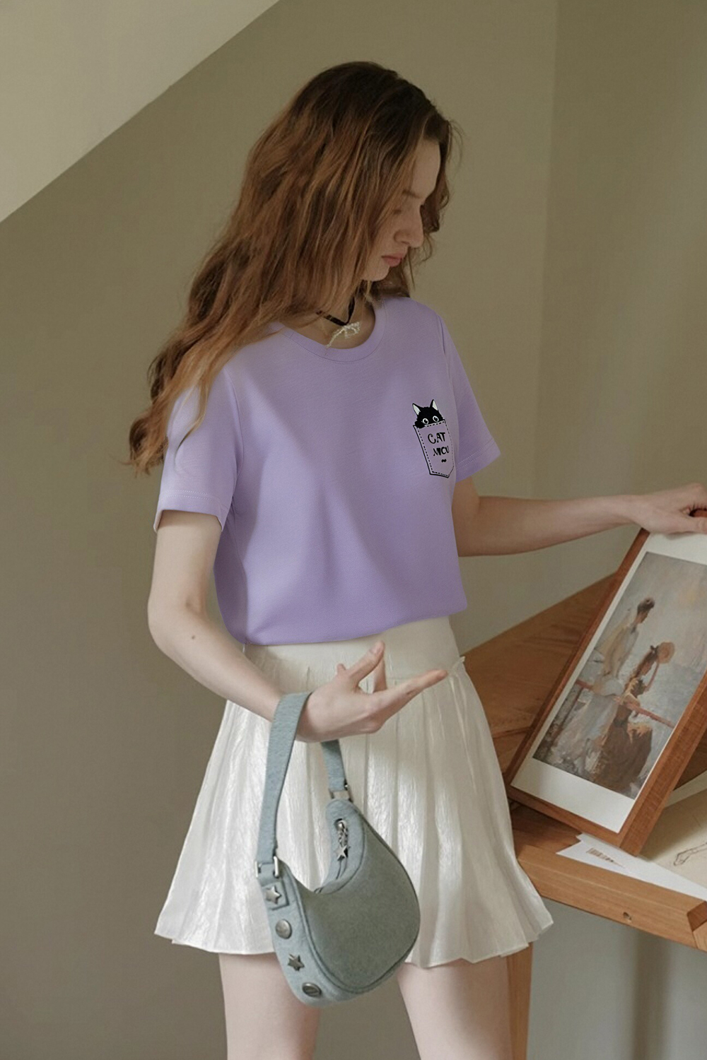 Cotton Pocket Cat T-Shirt