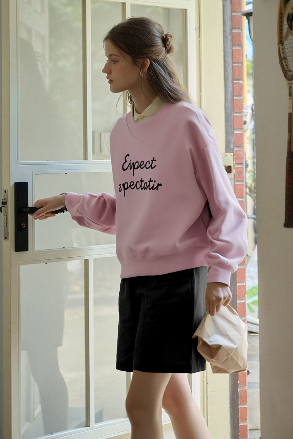 Simple Style Letter Embroidered Sweatshirt