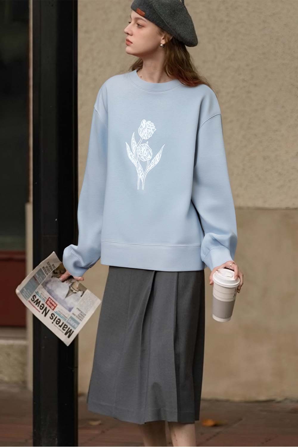 Floral Embroidered Sweatshirt
