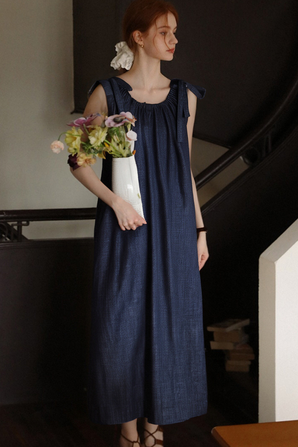 100% Cotton Sleeveless Denim Dress