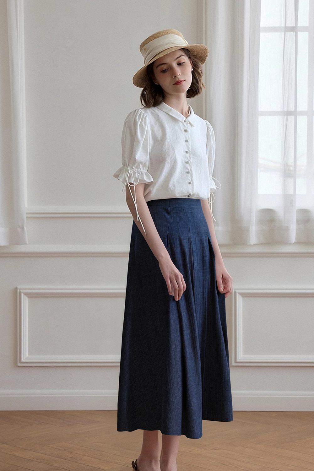 Loose Denim A-Line Skirt