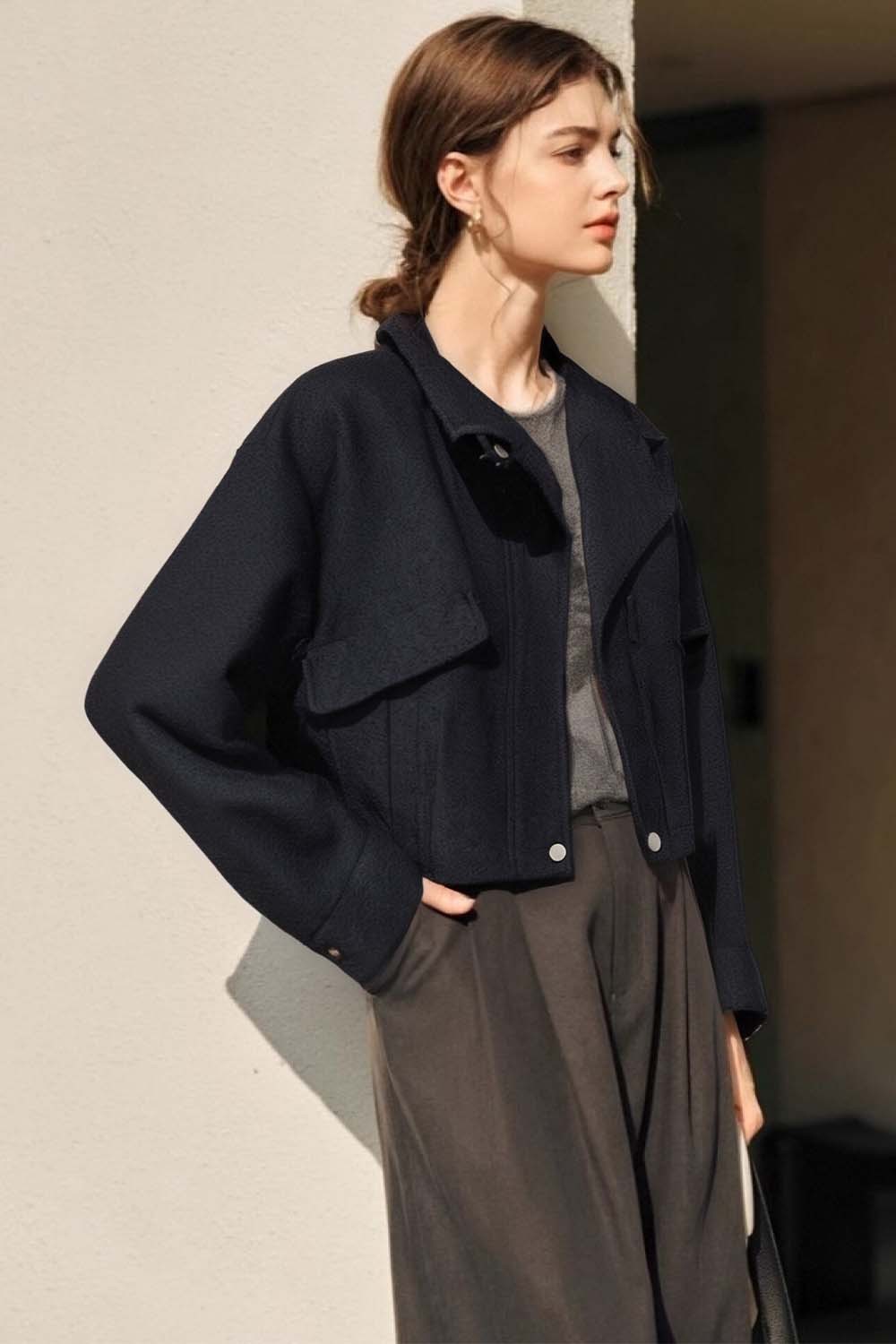 Workwear Style Short Lapel Jacket