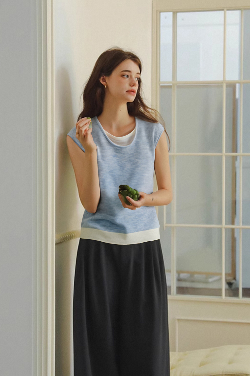 Fake Two-Piece Straight Knit Sweater