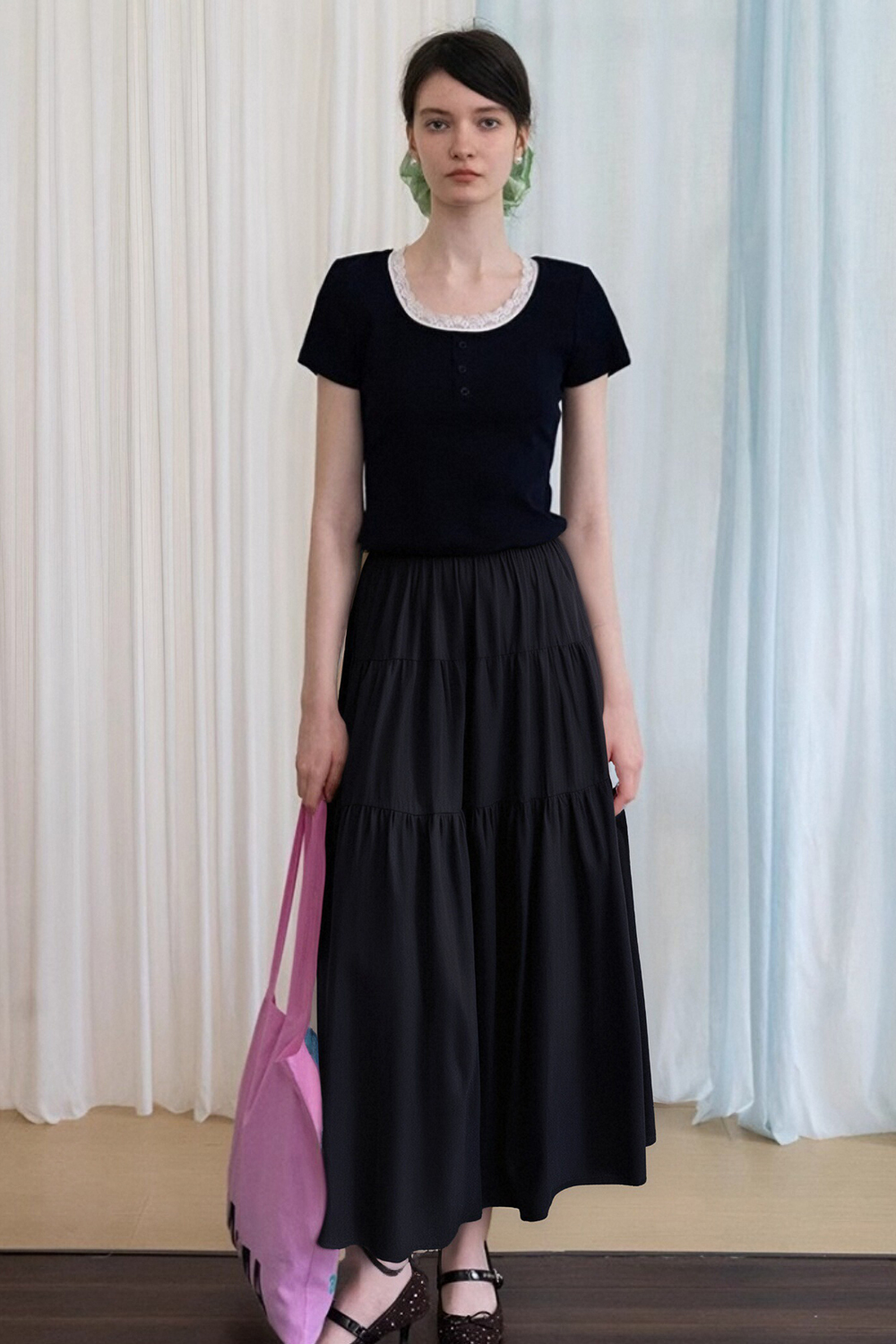 Minimalist Style Patchwork Skirt