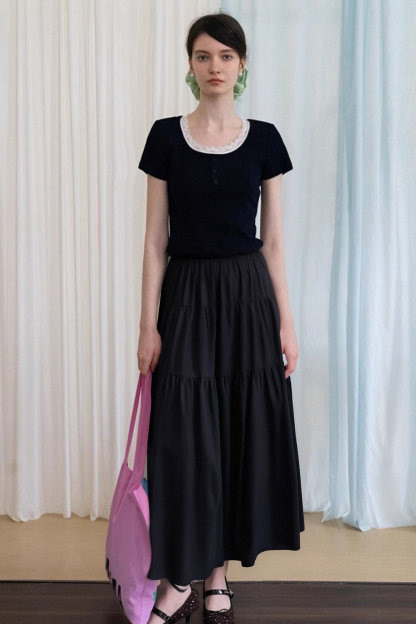 Minimalist Style Patchwork Skirt