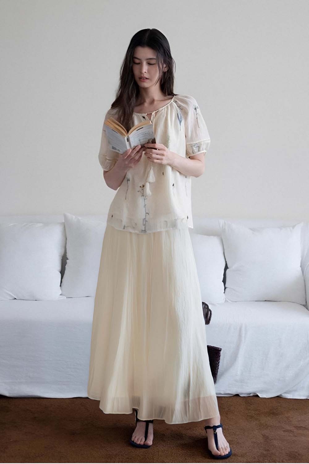 Tencel Ballet Skirt With Long Skirt