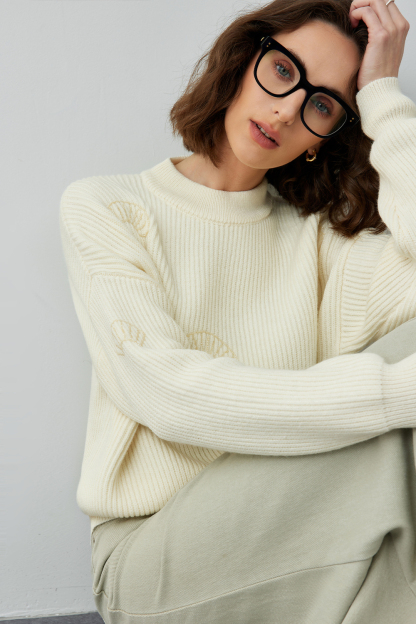 Woolen Sweater with Beaded Detail