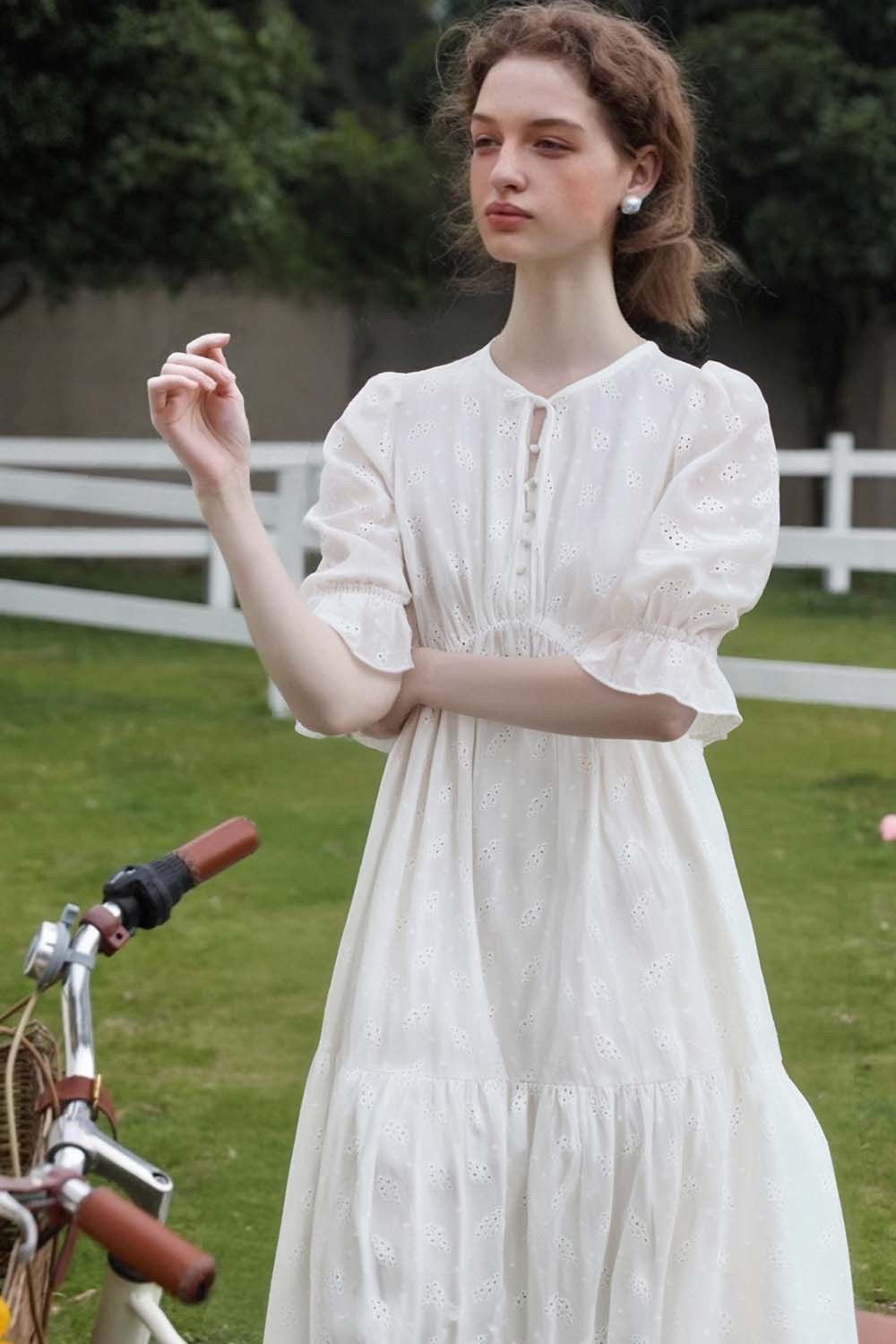 White Broderie Anglaise Dress