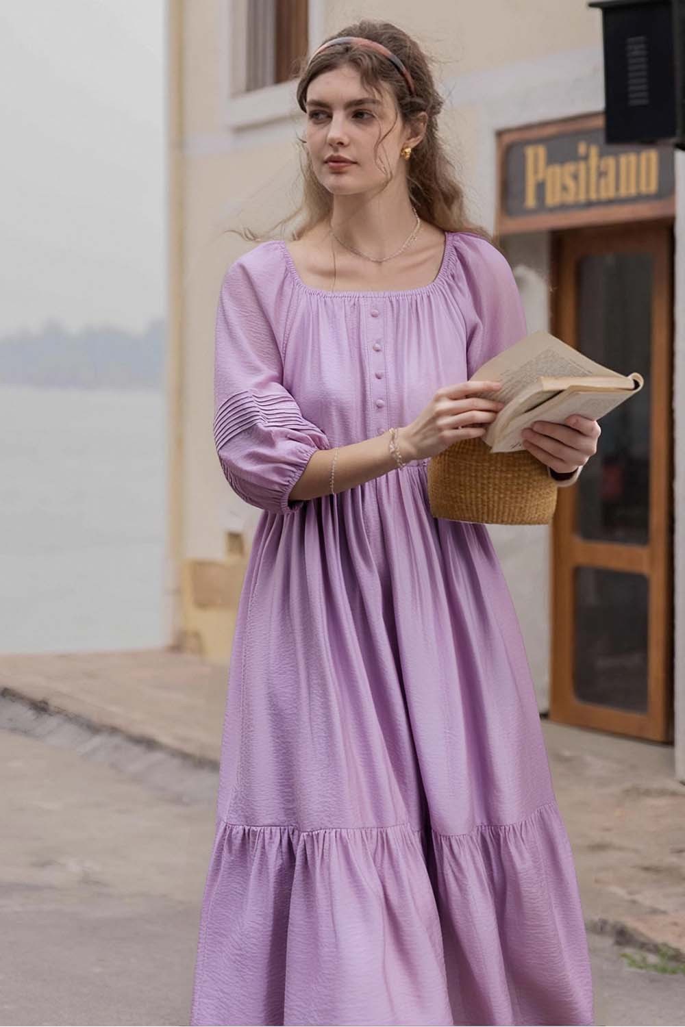 Elegant Square Neck Dress