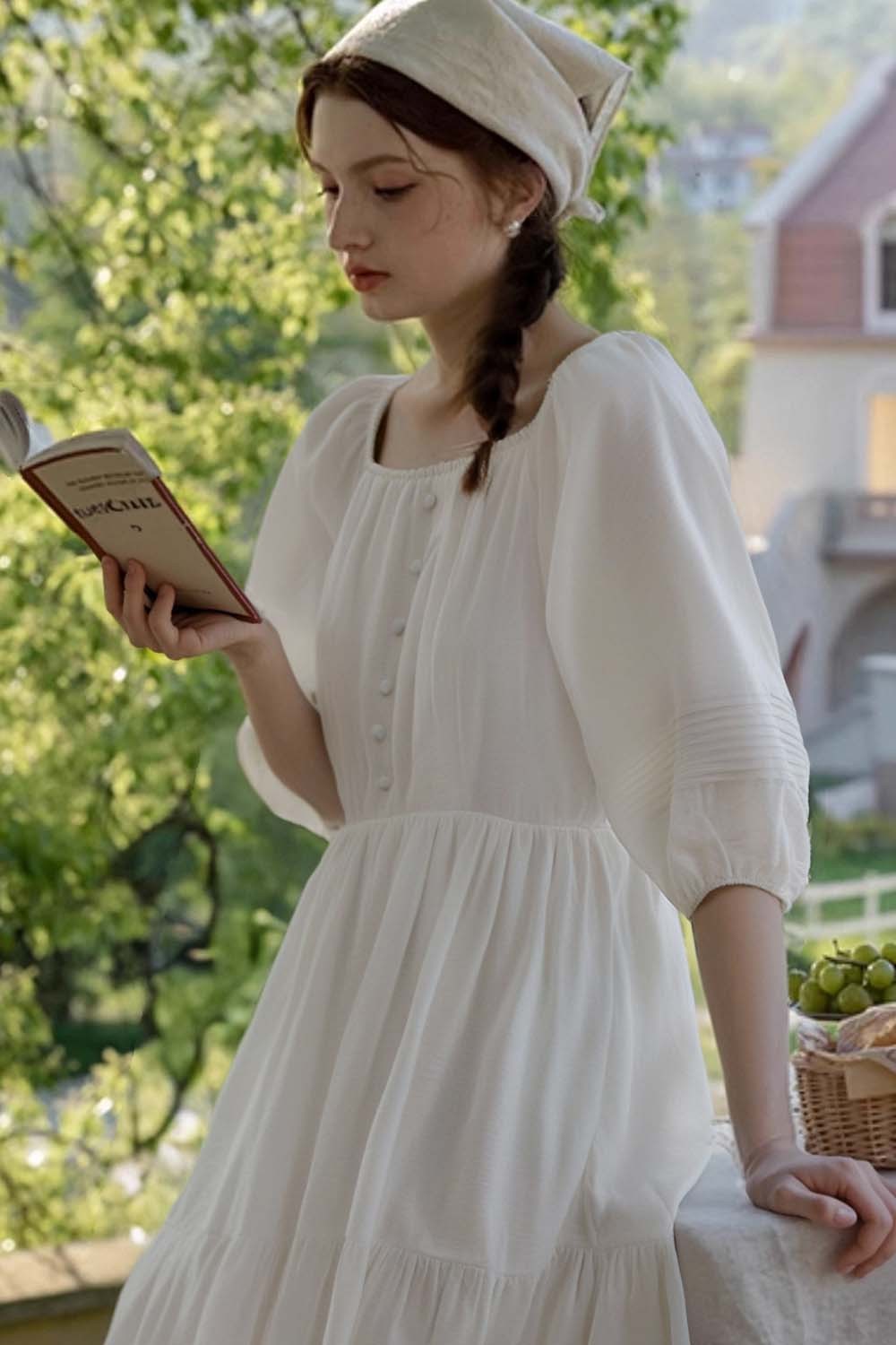 Elegant Square Neck Dress