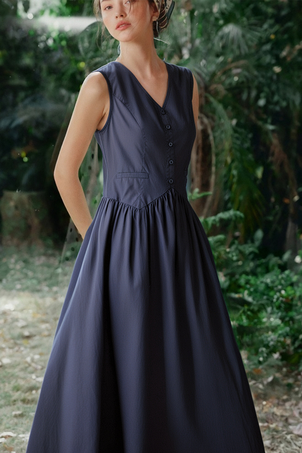 Solid Loose Cotton Dress