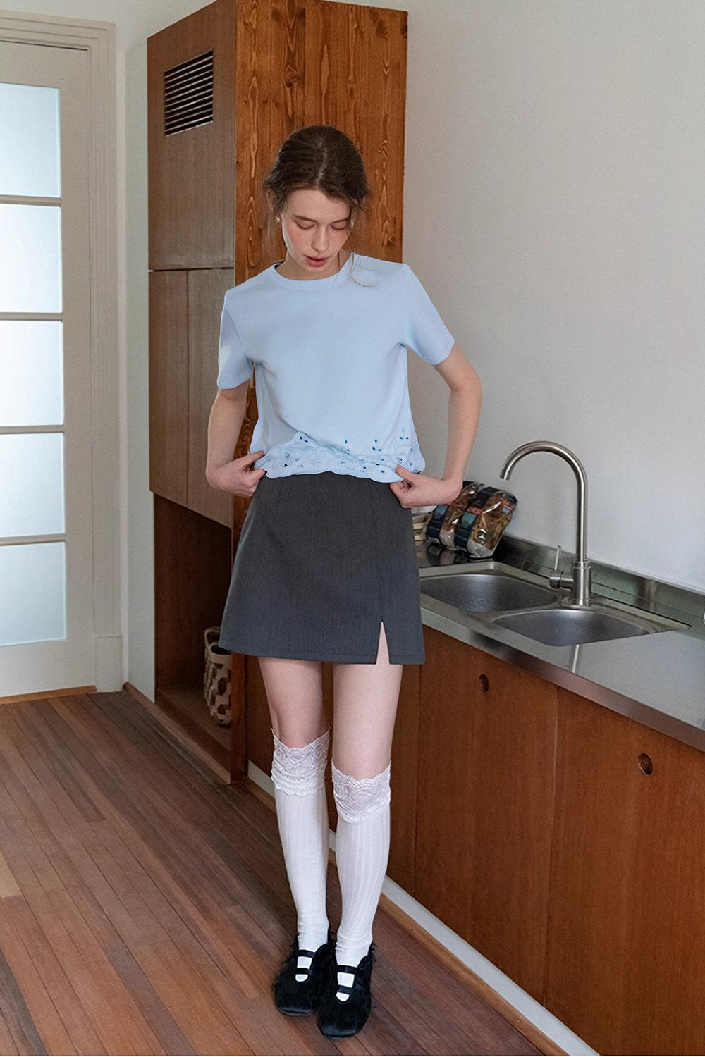 Soft Lace Long-Sleeved T-Shirt