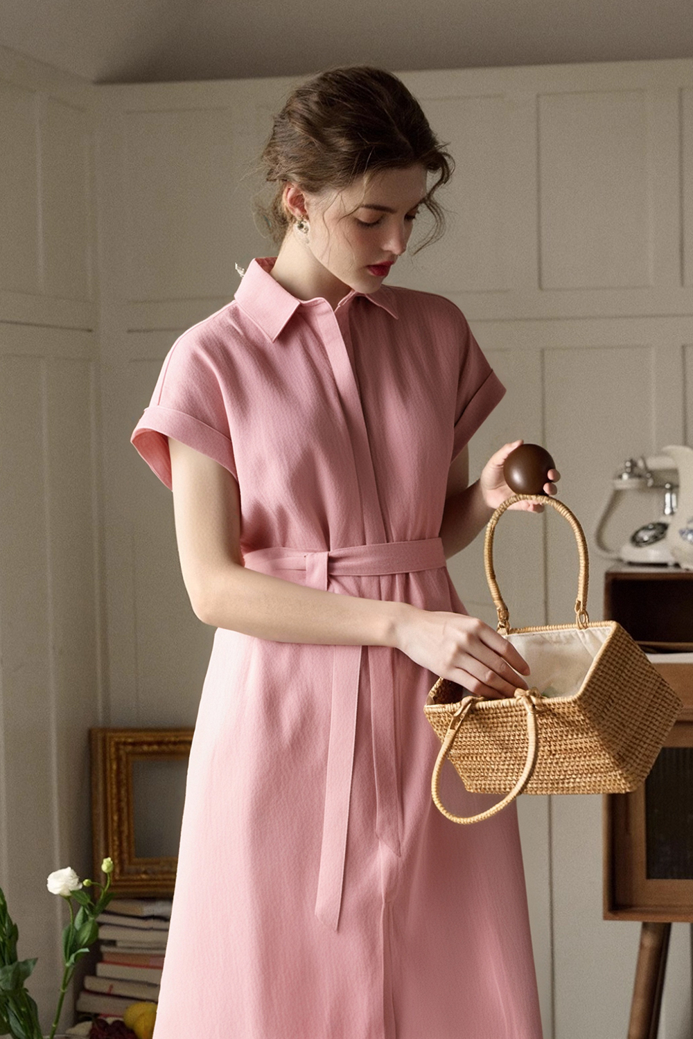 Lapel Shirt Dress