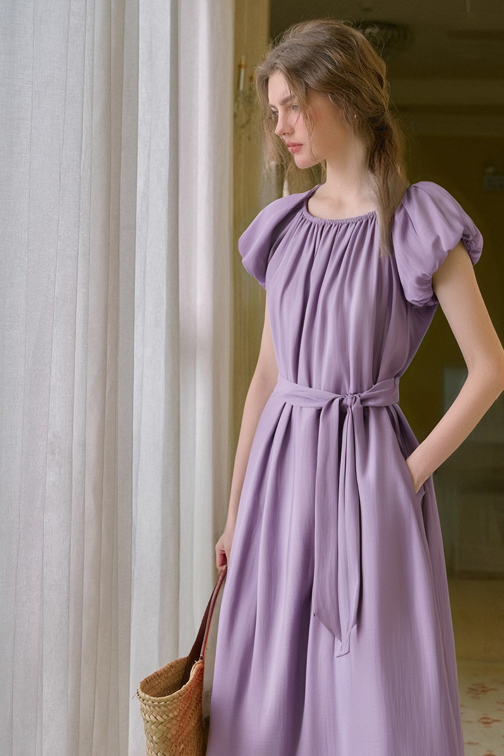 Elegant Puff Sleeve Dress