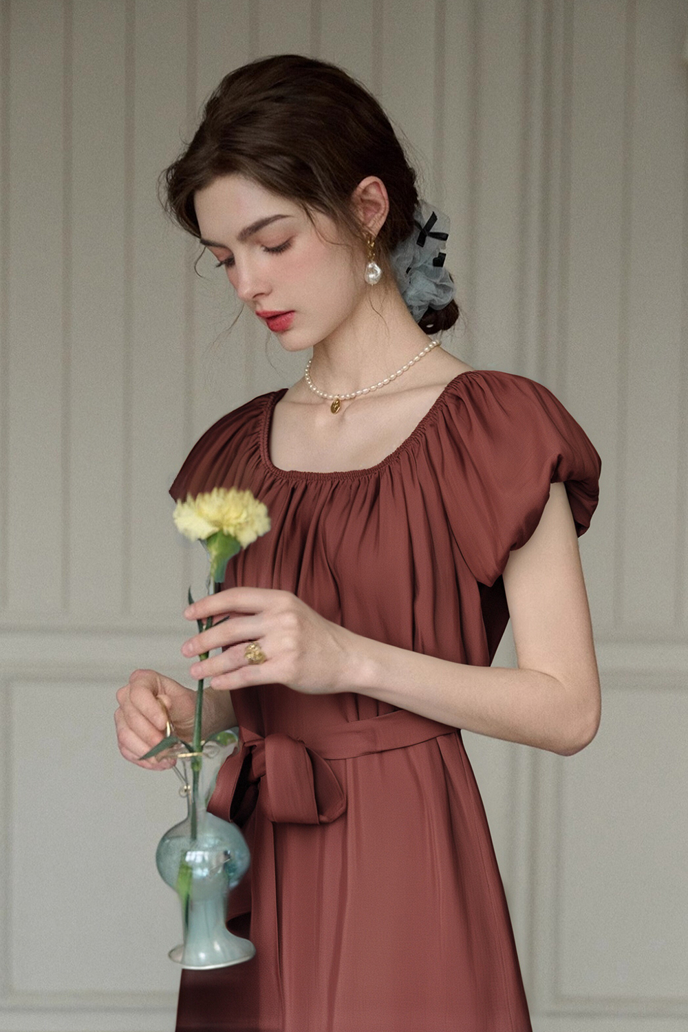 Elegant Puff Sleeve Dress