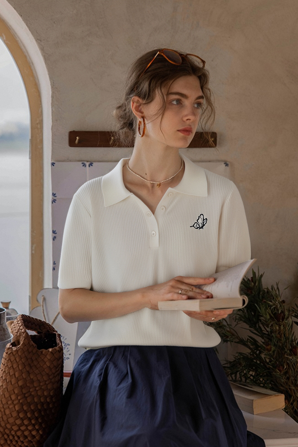 Butterfly Embroidered Loose Sweater