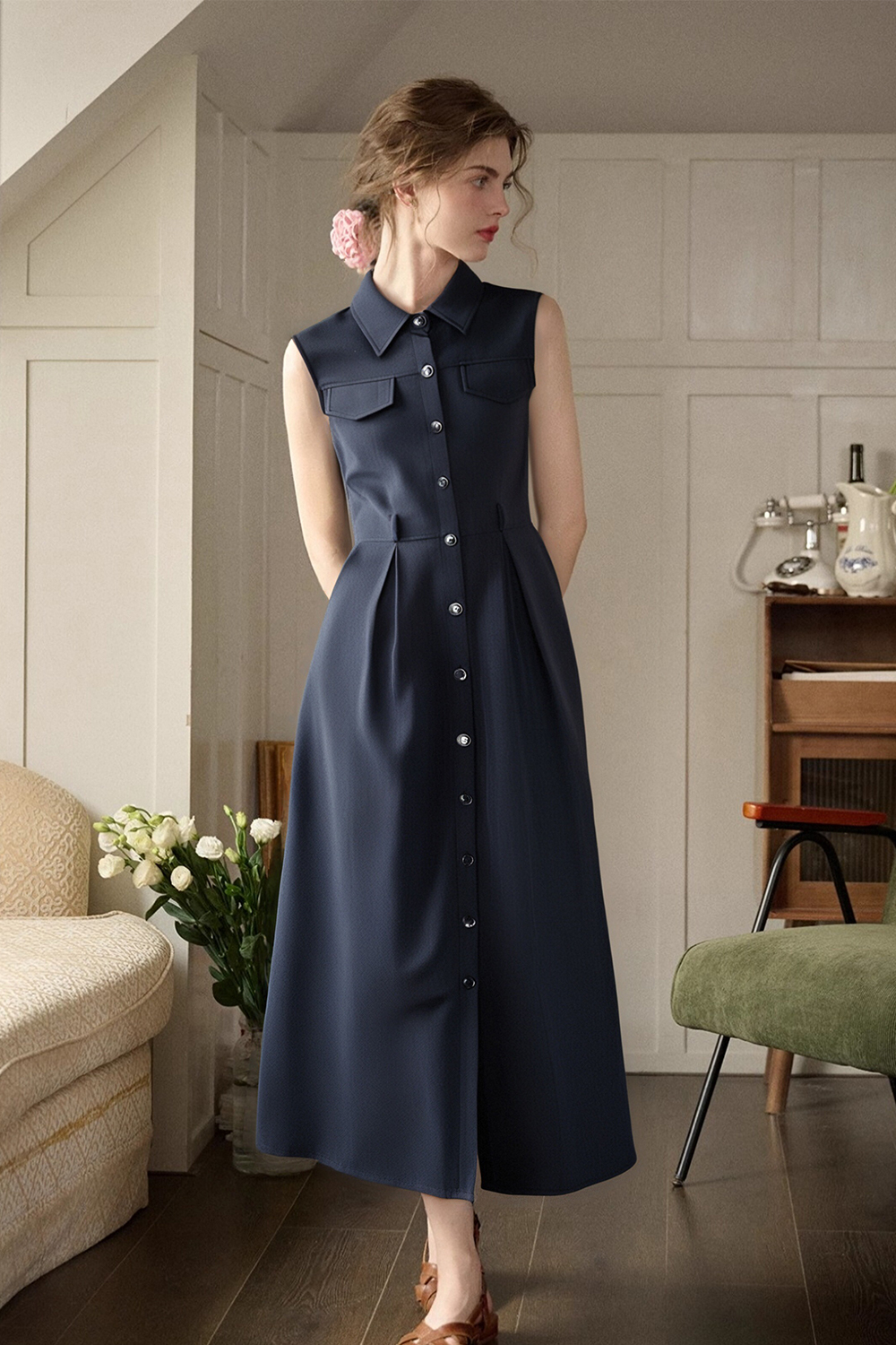 Commuting Simple Straight Dress