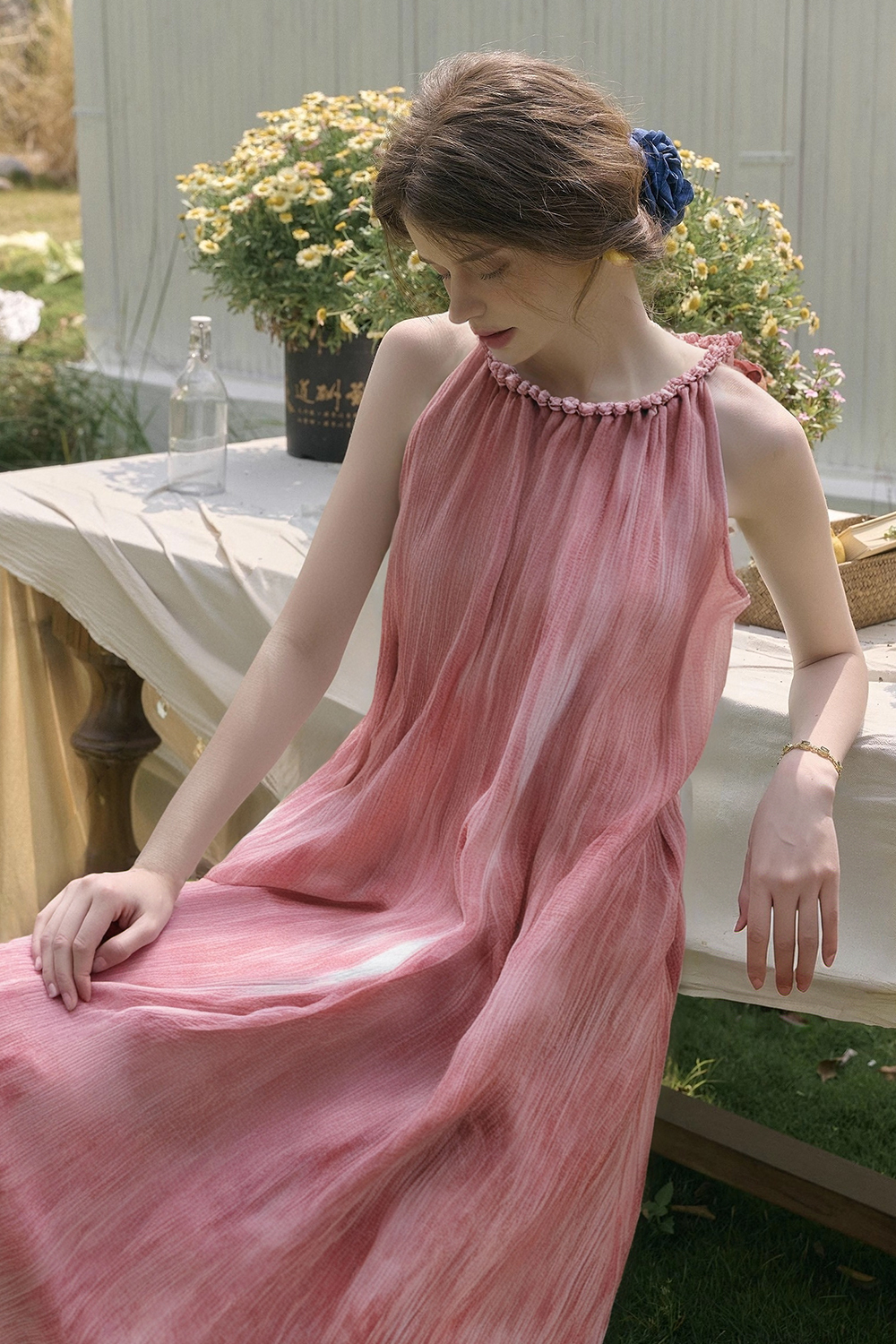 French Halter Strap Dress