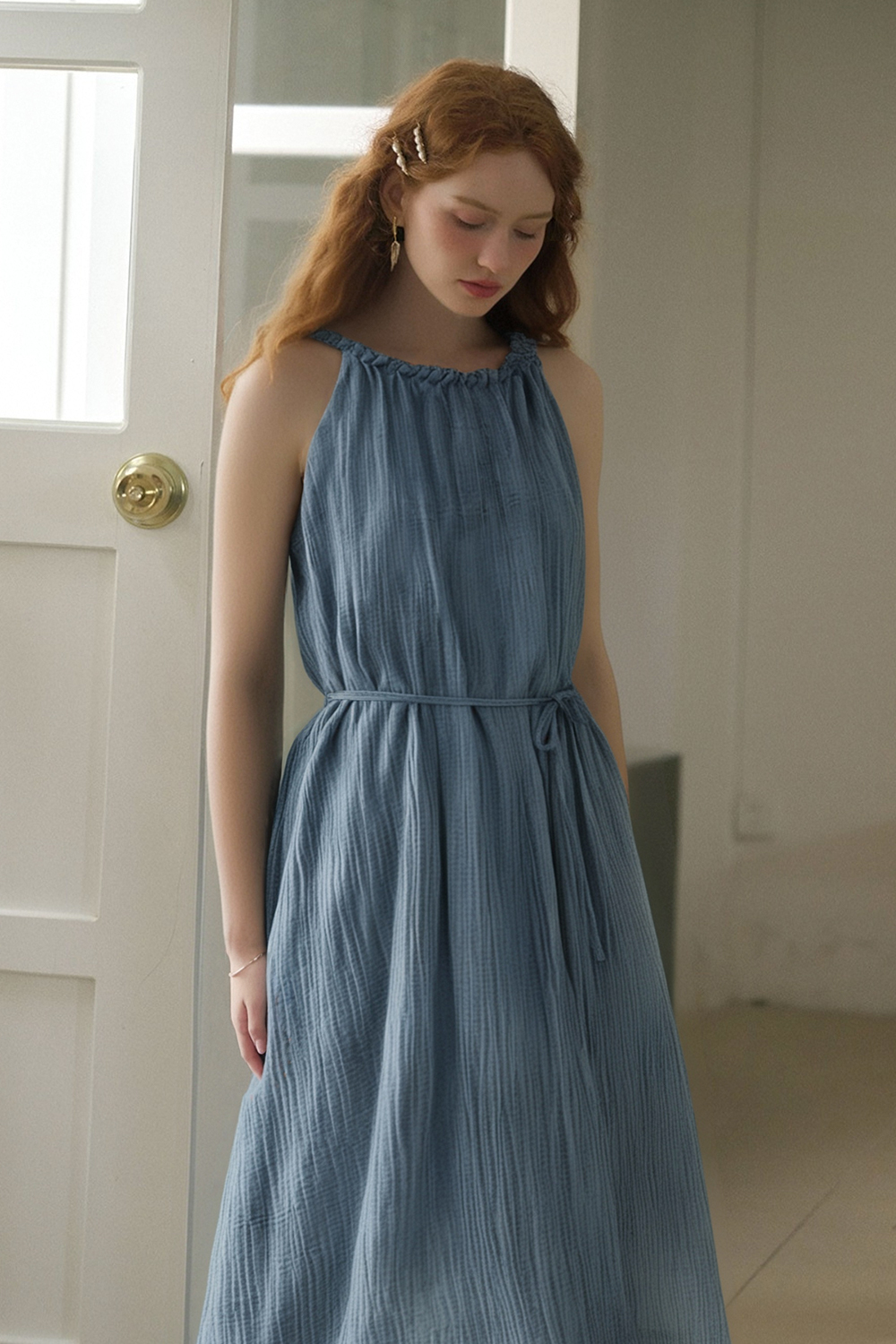 French Halter Strap Dress