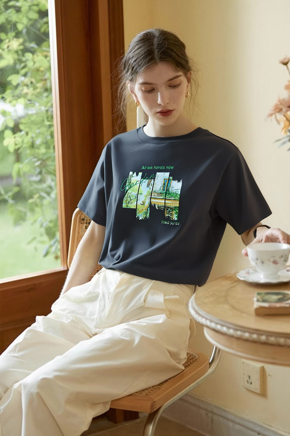 Pure Cotton Time Print T-Shirt
