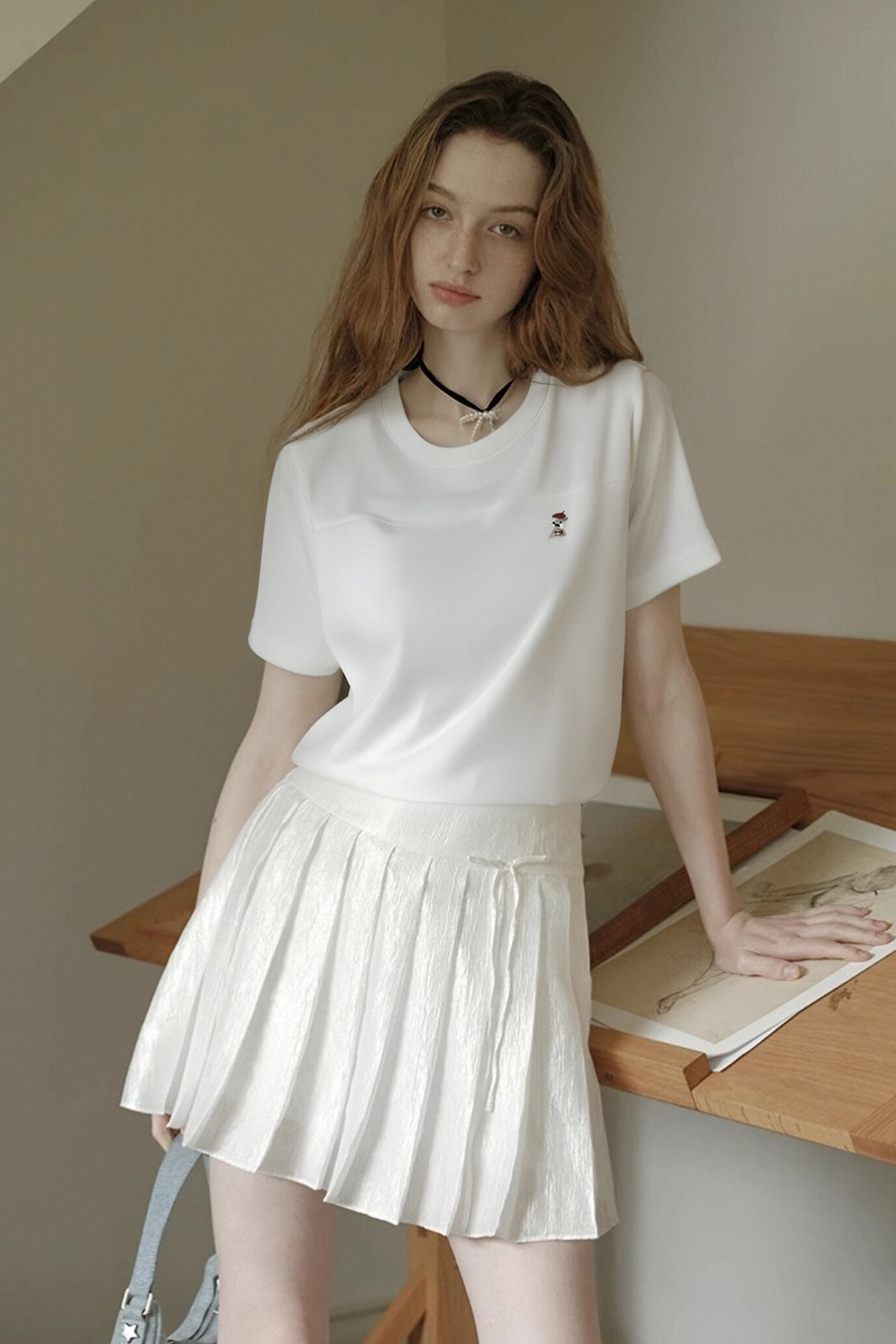 Animal Embroidery Straight T-Shirt