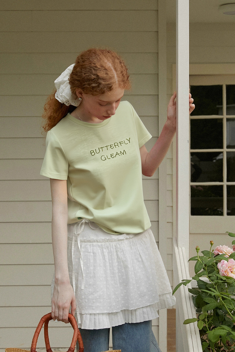 Embossed Texture Feel Embroidered T-Shirt