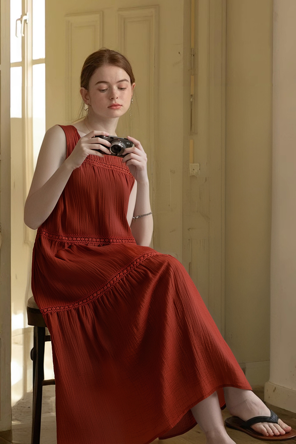 Vacation Style Sleeveless Loose Dress