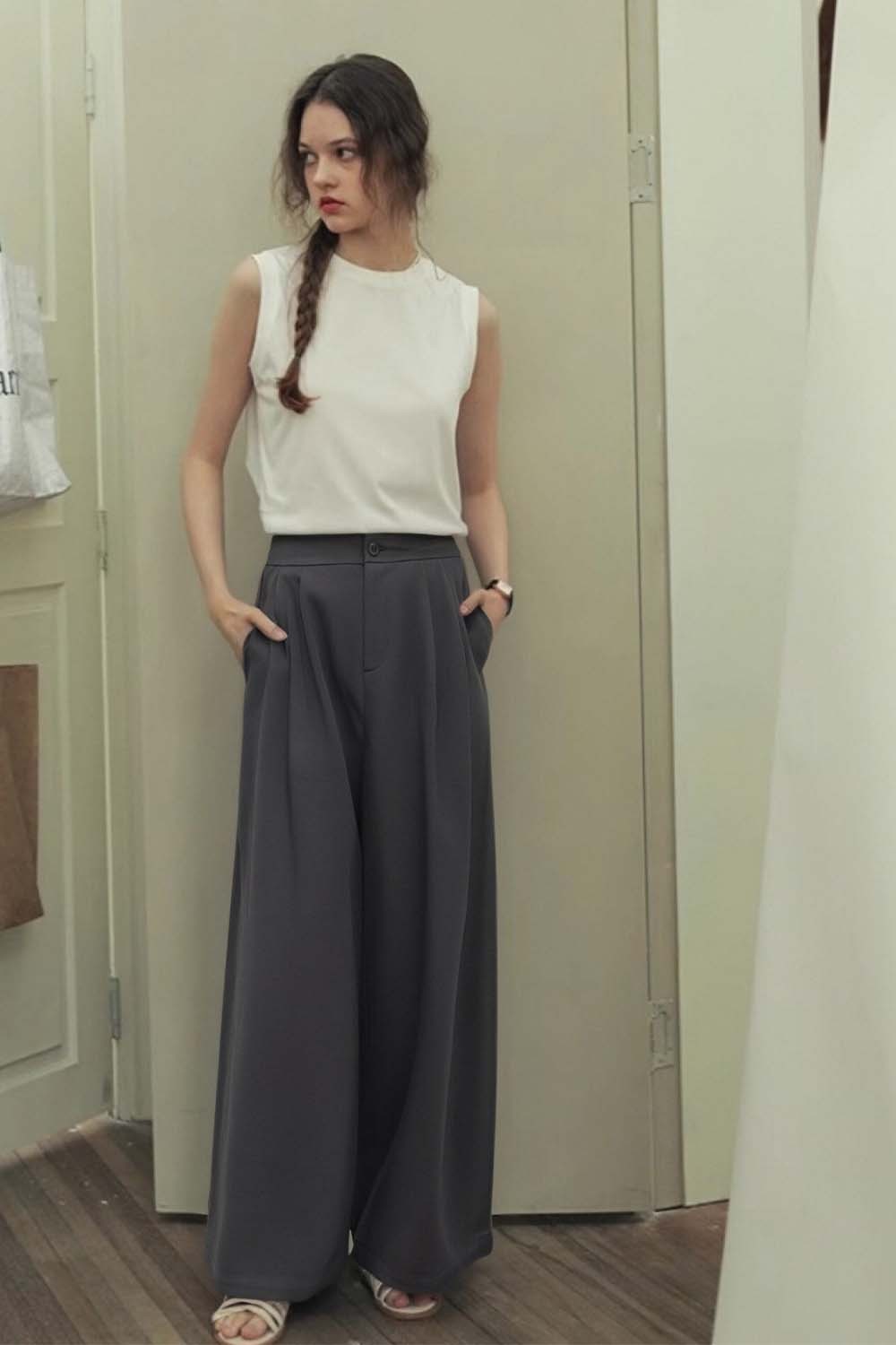Casual Wide-Leg Trousers