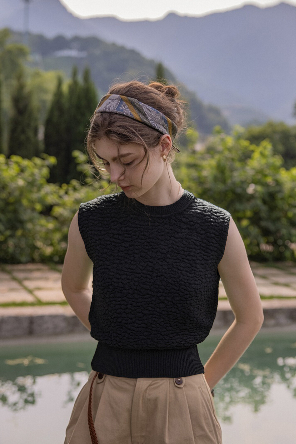 Textured Sleeveless Sweater