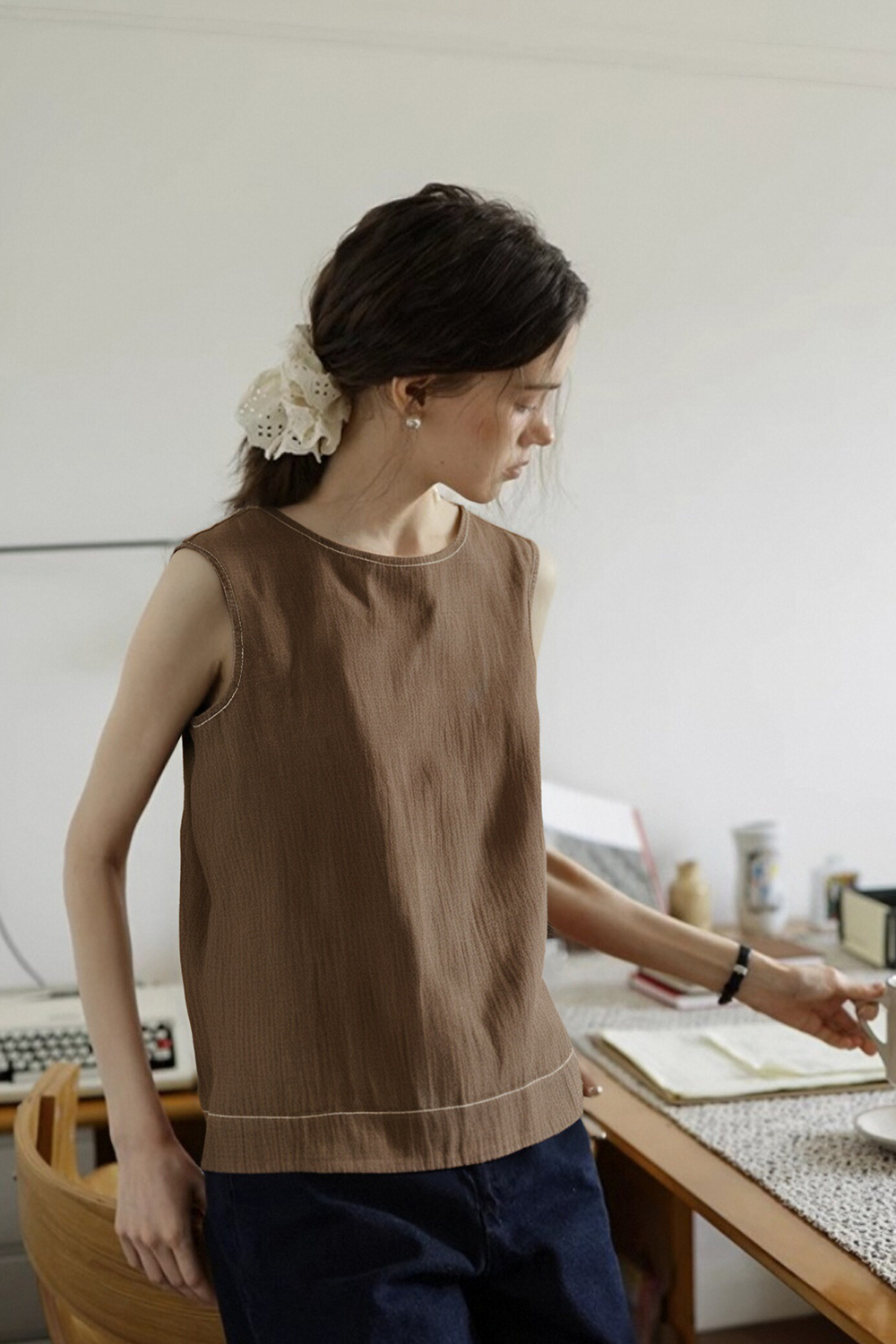 Cross Hollow Design Vest