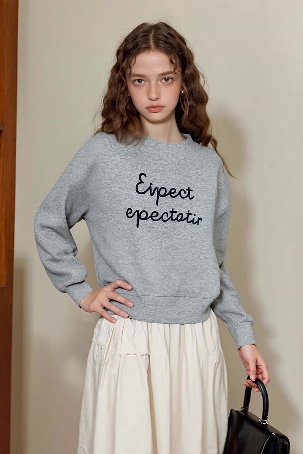 Simple Style Letter Embroidered Sweatshirt