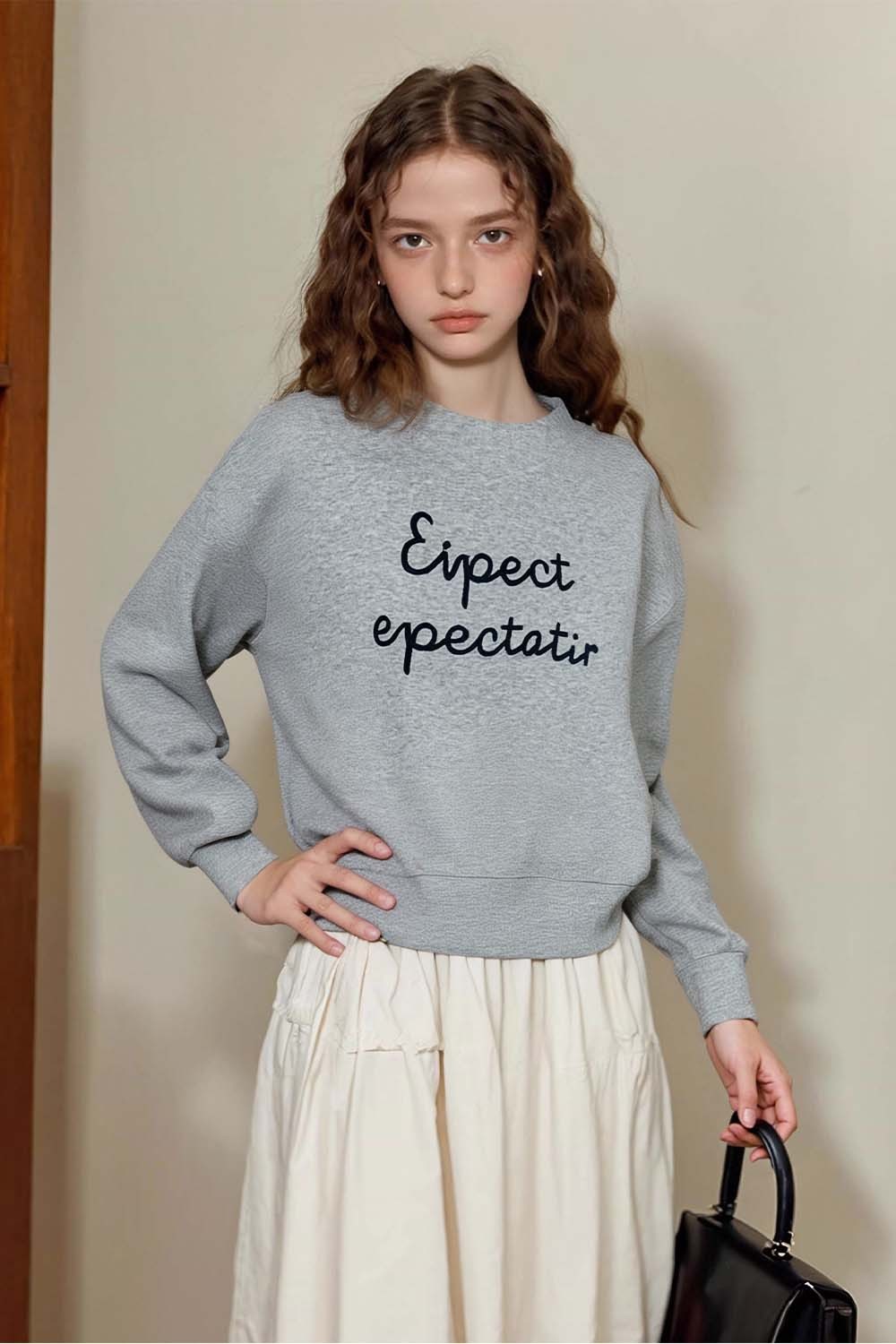 Simple Style Letter Embroidered Sweatshirt