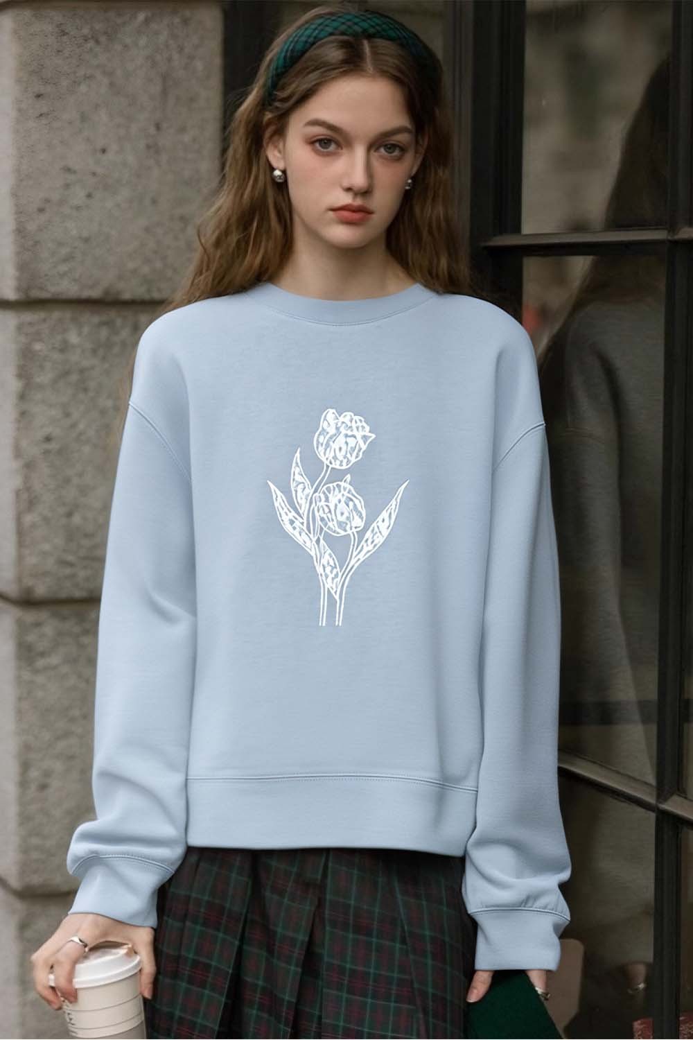 Floral Embroidered Sweatshirt