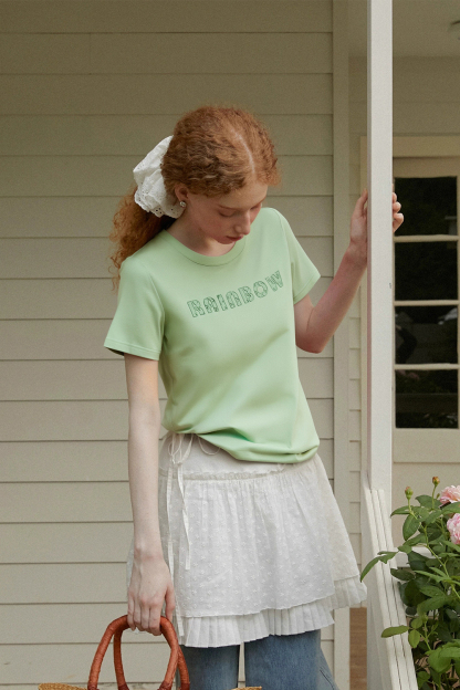Lace Embroidery Casual T-Shirt