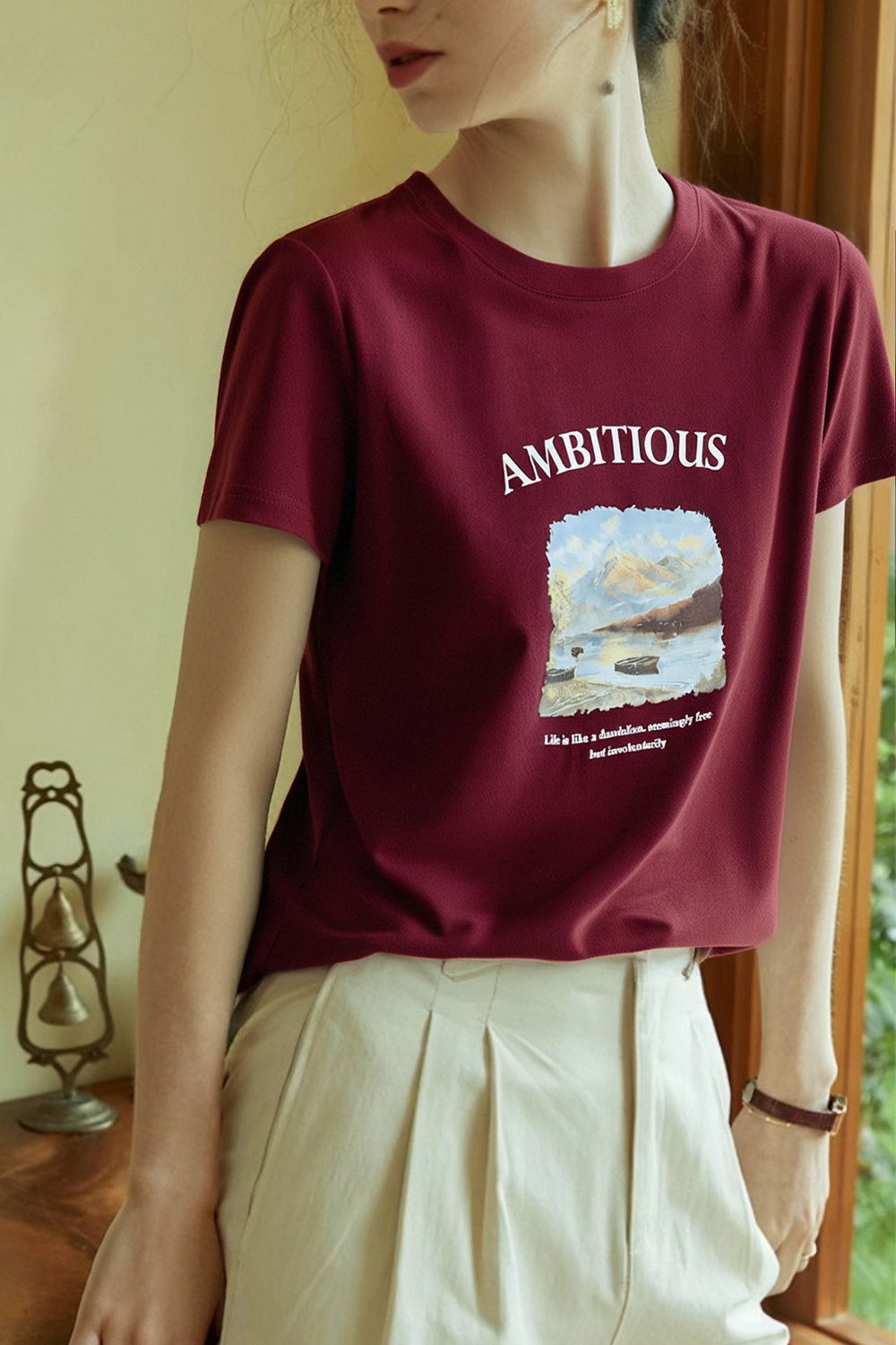 Round Neck Printed Loose T-Shirt