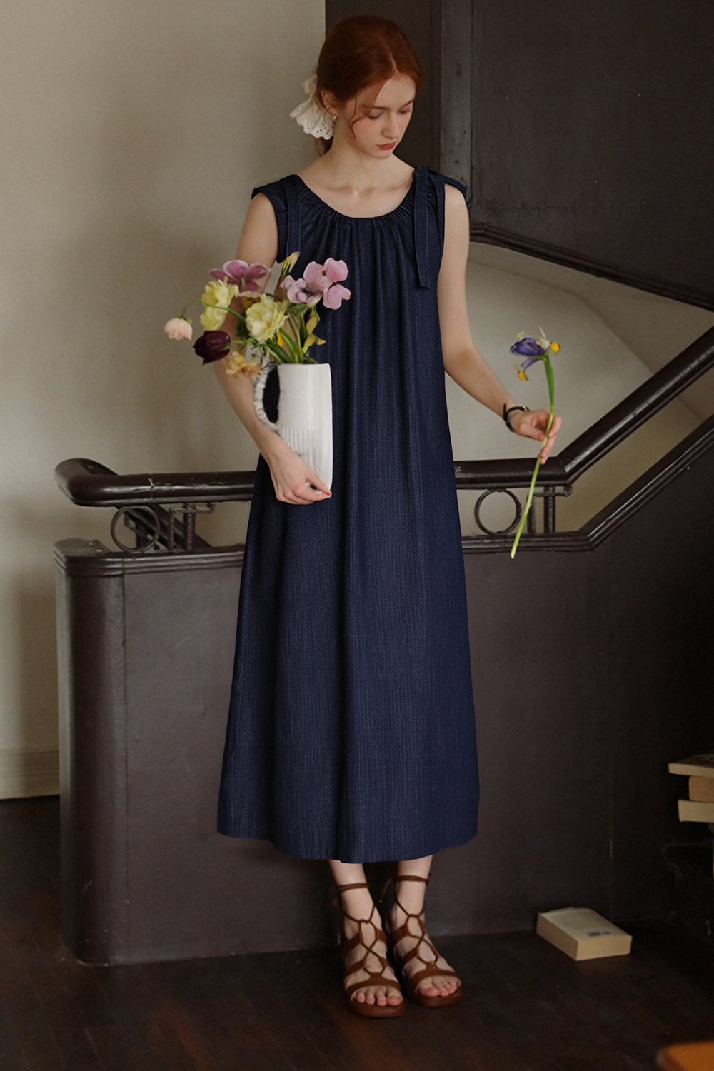 100% Cotton Sleeveless Denim Dress