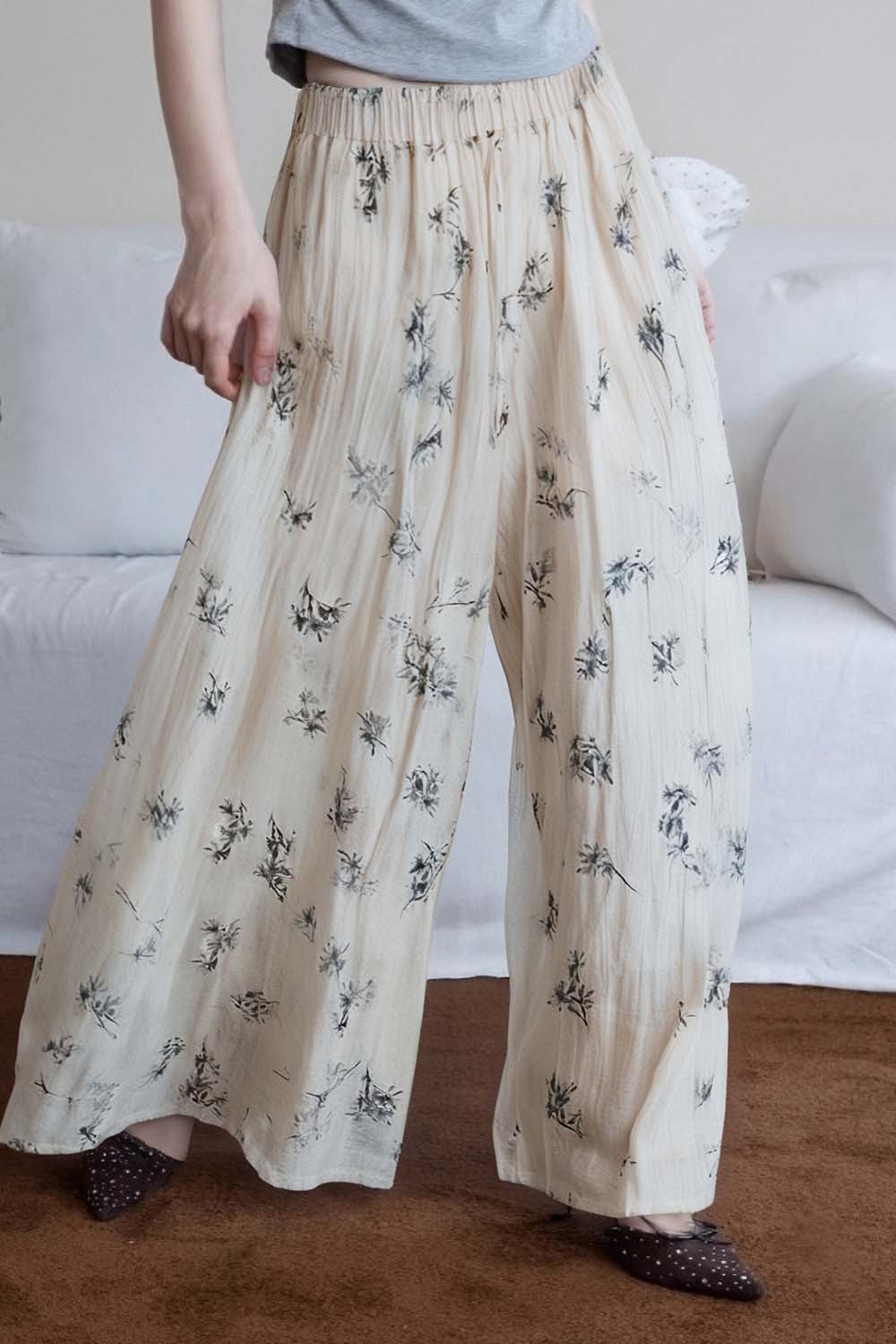 Loose Botanical Pattern Culottes