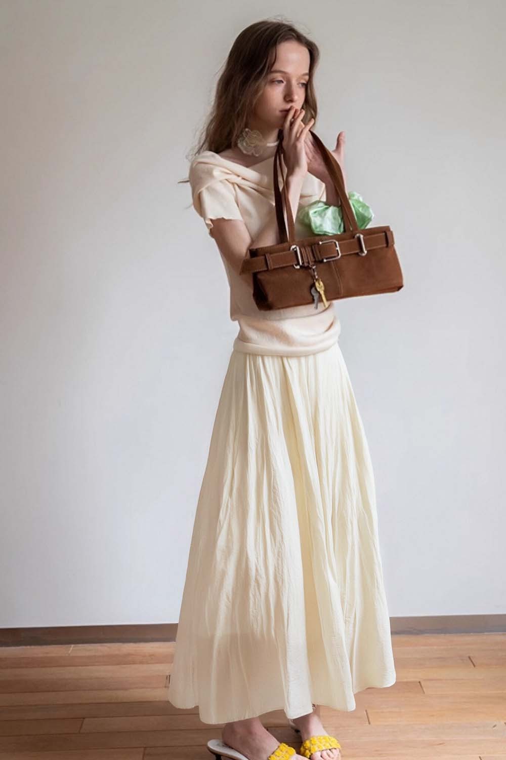 Pleated Loose Umbrella Skirt