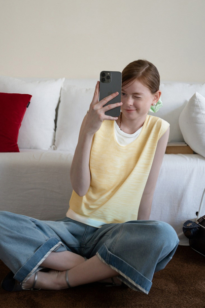 Fake Two-Piece Straight Knit Sweater