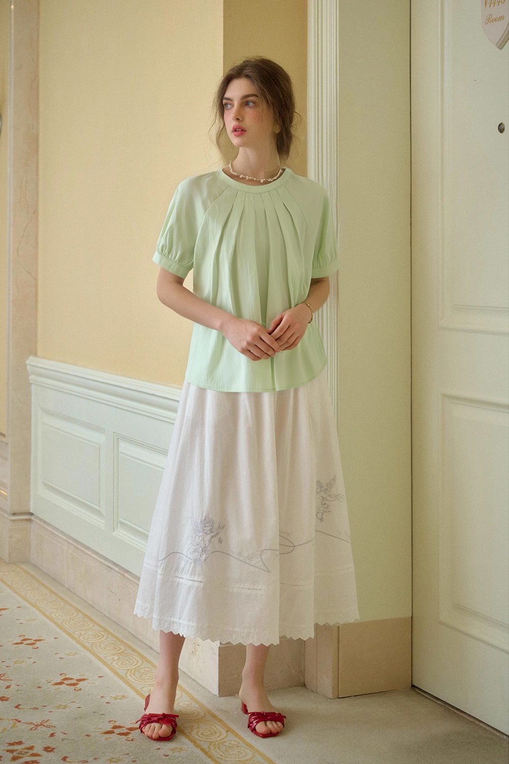 Pleated Collar Shirt