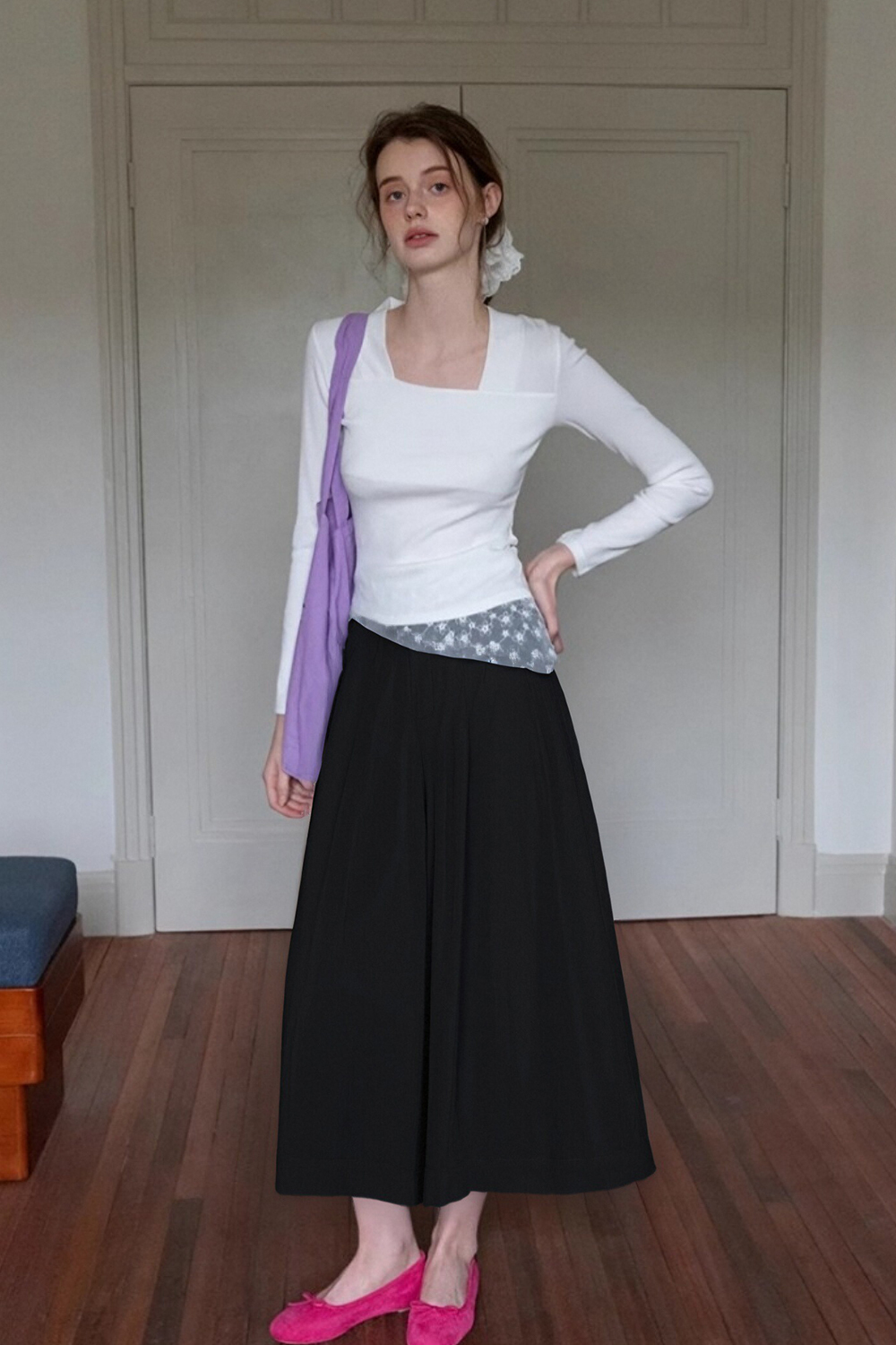 100% Cotton Loose Skirt Pants