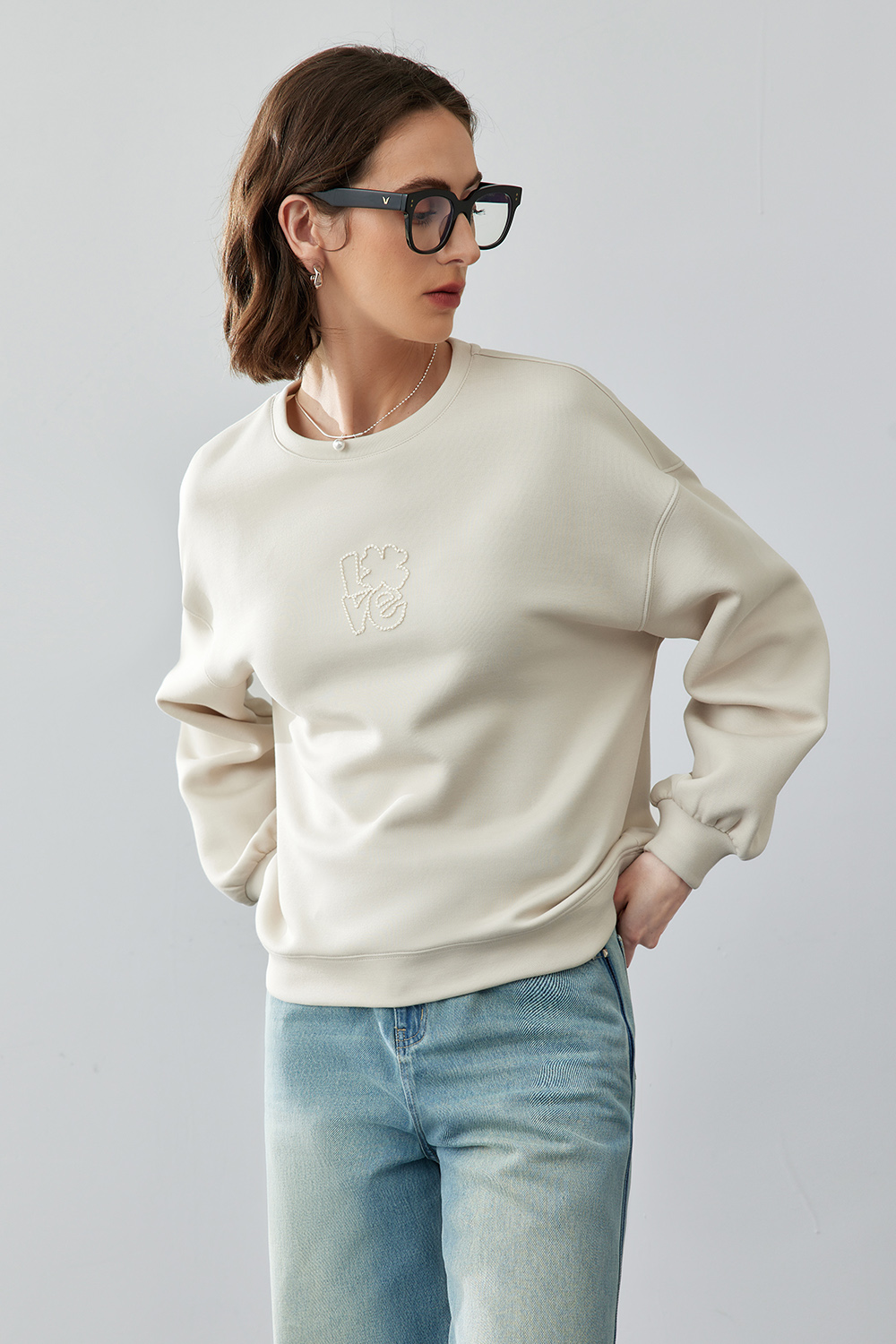 pullover embroidered sweatshirt