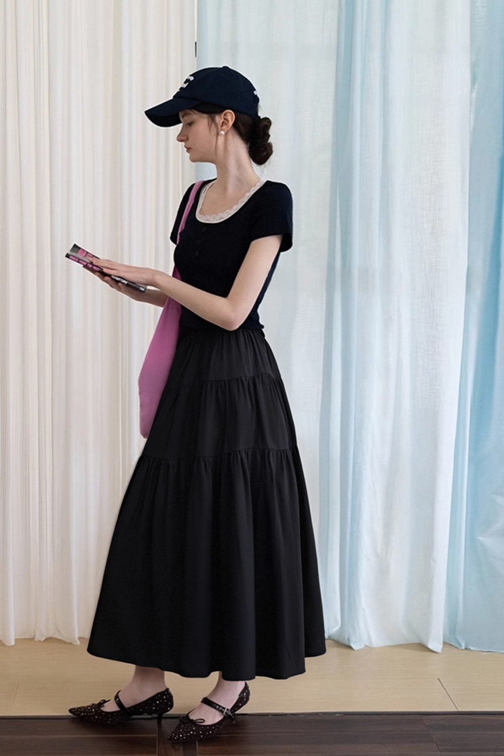 Minimalist Style Patchwork Skirt