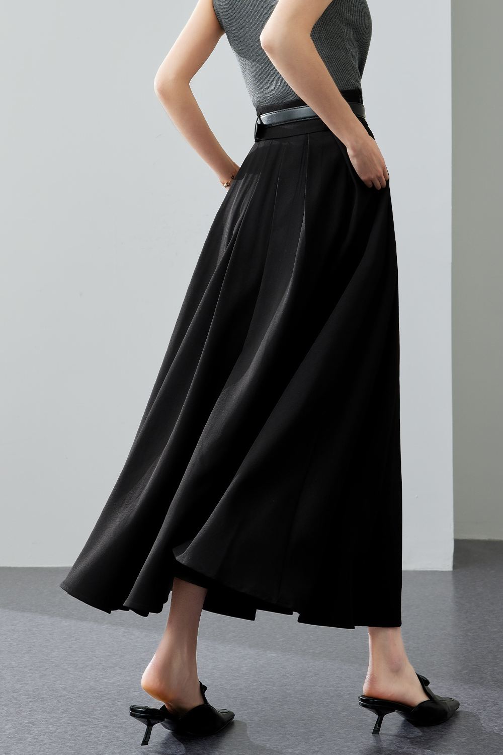 Black Pleated Skirt