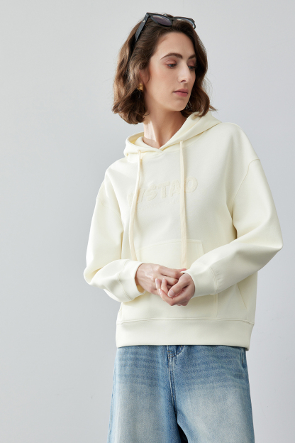 hooded embroidered sweatshirt