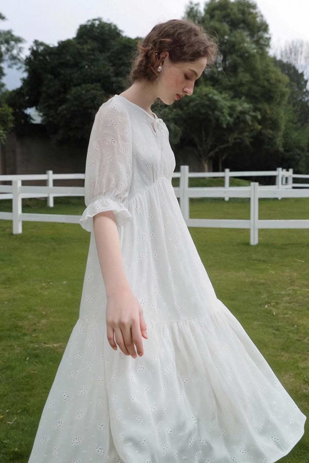 White Broderie Anglaise Dress