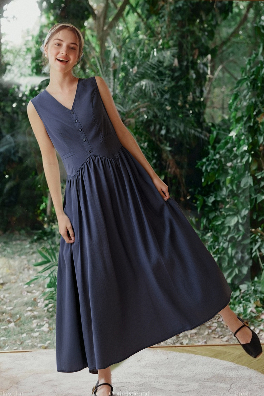 Solid Loose Cotton Dress