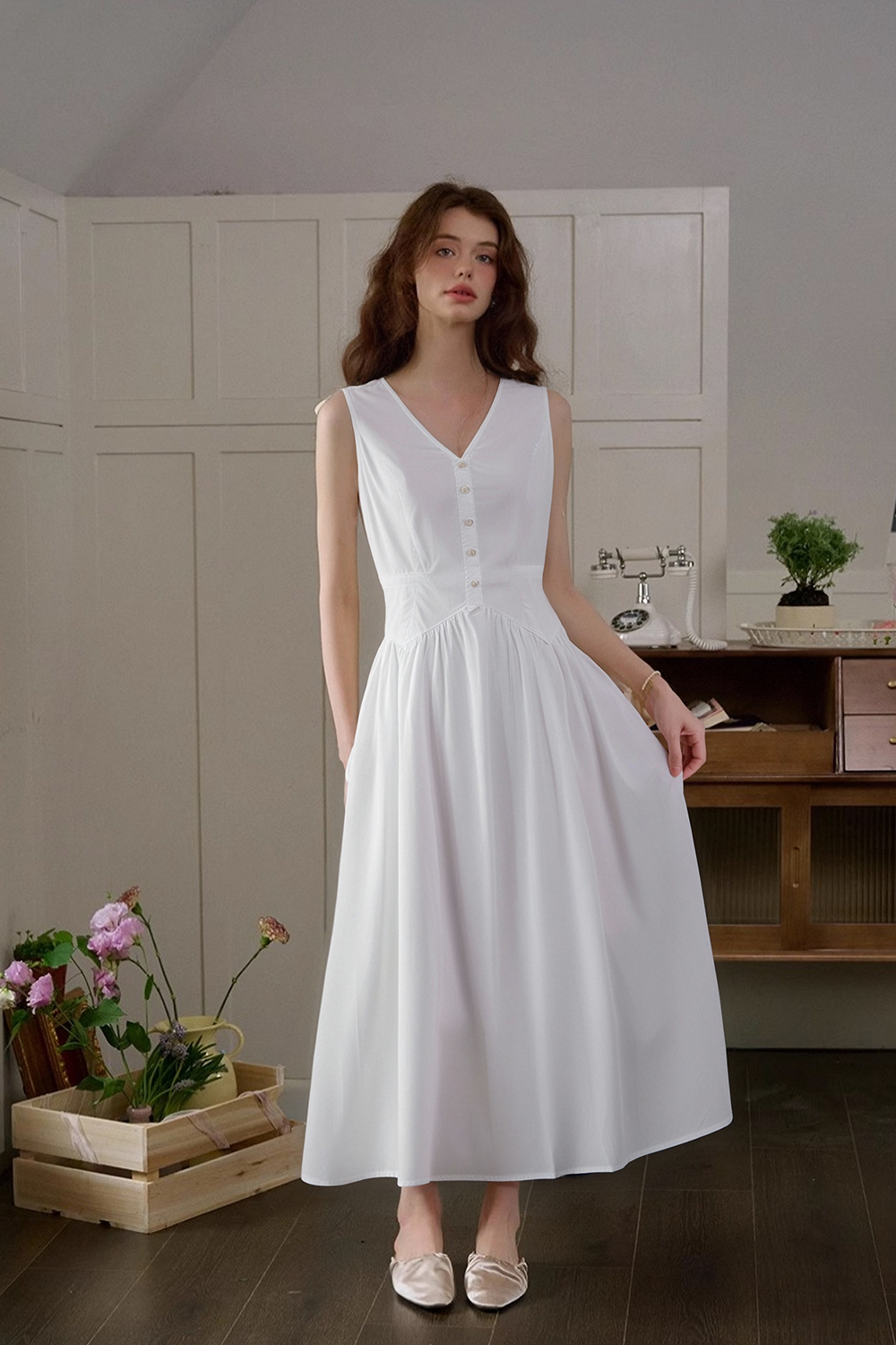 Solid Loose Cotton Dress