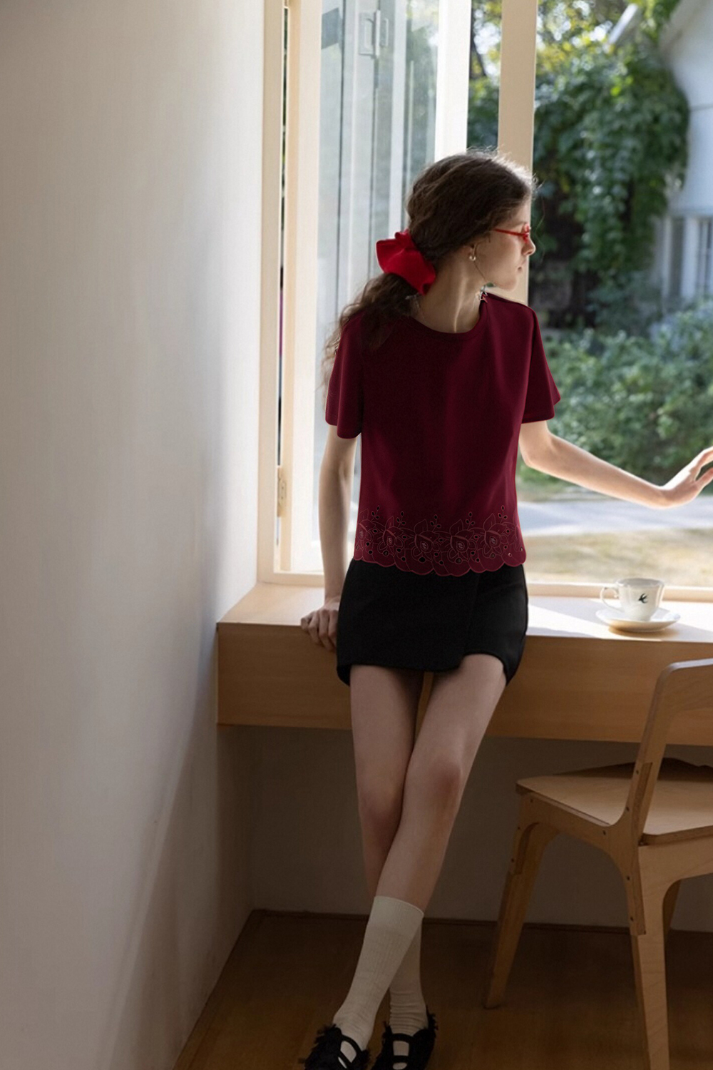 Soft Lace Long-Sleeved T-Shirt