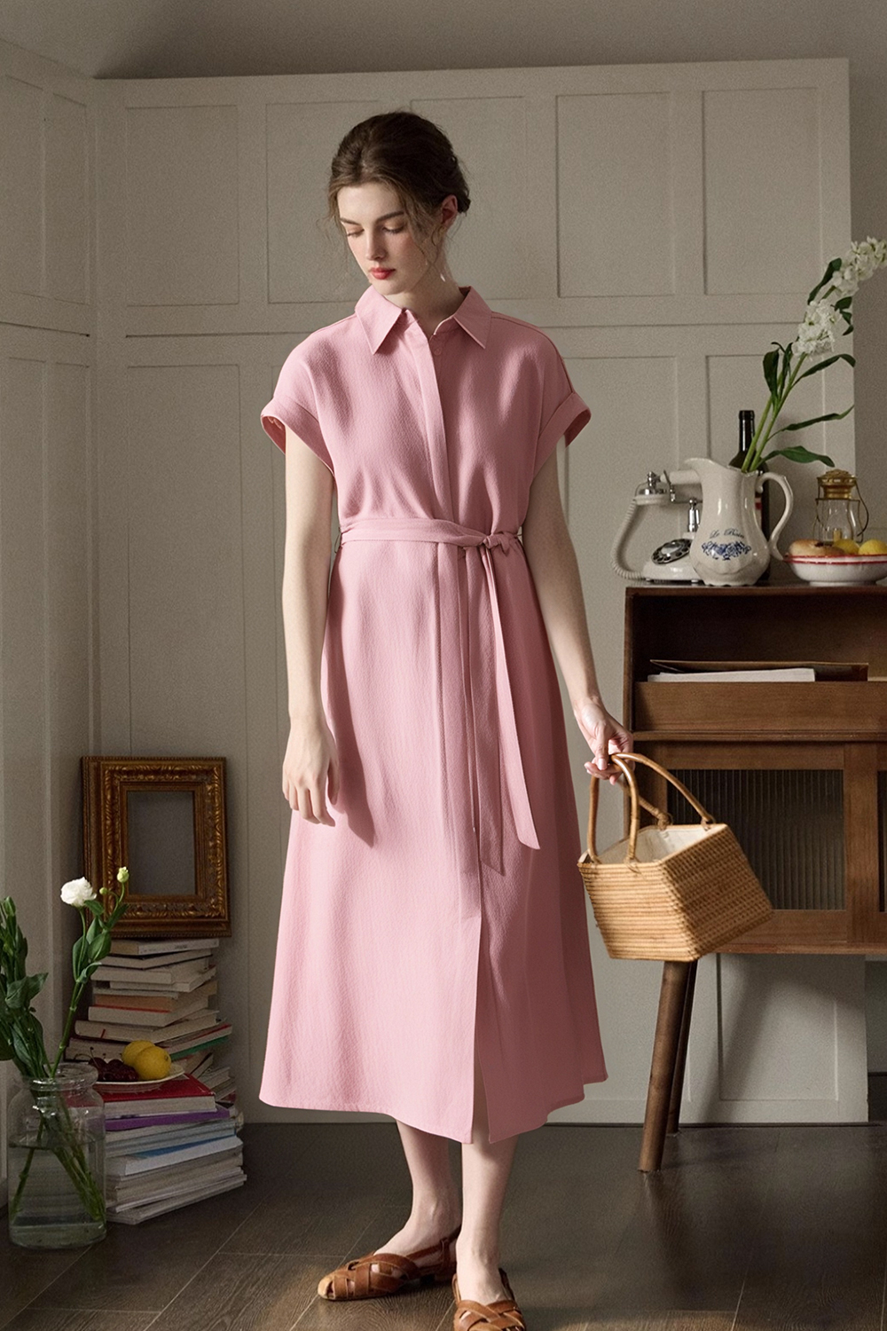 Lapel Shirt Dress